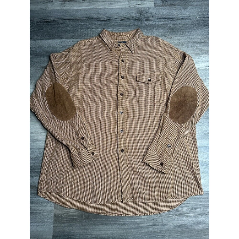 Polo Ralph Lauren Bowen Size XL Houndstooth Flannel Shirt Elbow Patches